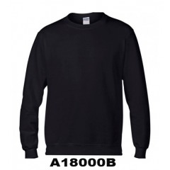 A18000B- BLACK CREW NECK SWEATSHIRT