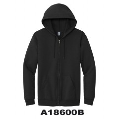 A18600B- BLACK ZIP SWEATSHIRT