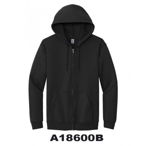 A18600B- BLACK ZIP SWEATSHIRT