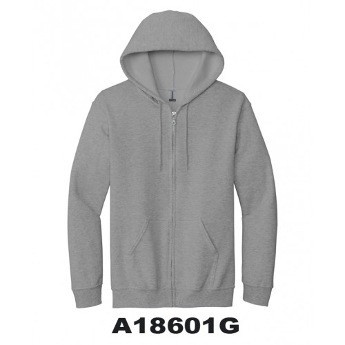 A18601G - GREY ZIP HOODIE  SWEATSHIRT