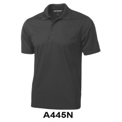 A445B- BLACK SHORT SLEEVE  PERFORMANCE PIQUÉ POLO -IMPORT
