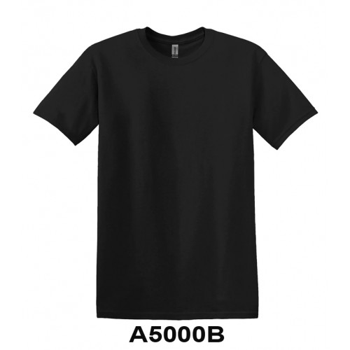 A5000B- BLACK SHORT SLEEVE  COTTON T-SHIRT -IMPORT