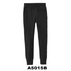 A5015B - Black Fleece Jogging Pant with rib cuff 