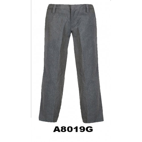 A8019G - Junior Style Woven Grey Twill Pant with Elastic Back