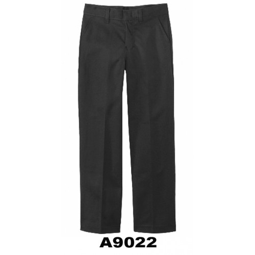A9022B - Junior Style Woven Black Twill Pant with Elastic Back