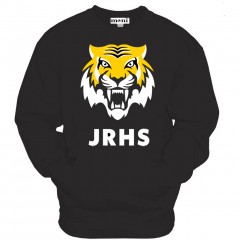 JRHS4114 Black Printed Sweatshirt with Kangaroo Pockets