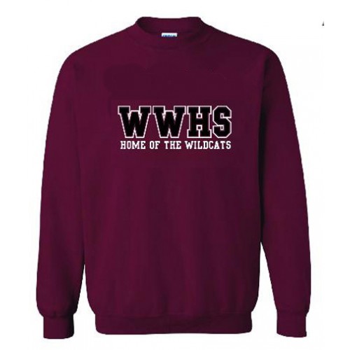 WSW4214-BURGUNDY CREW NECK WITH POCKETS