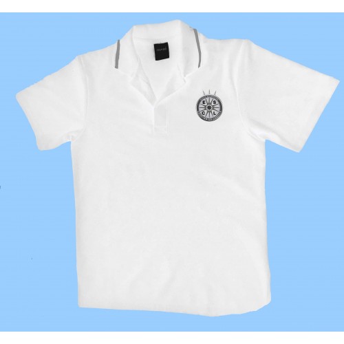 CAV1006 - White short sleeve polo with school logo
