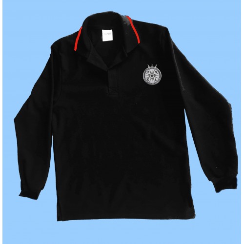 CAV1009 - Black Long Sleeve Polo with logo