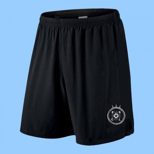 CAV1014 - Black Athletic Short with Printed Logo