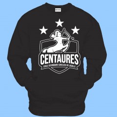 *CAV4114  Black  Sweatshirt with Kangaroo Pockets-CENTAUR PRINT WHILE QUANTITIES LAST