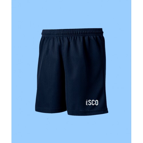 ESCO1014  Navy Mesh Gym  Short with Printed Logo