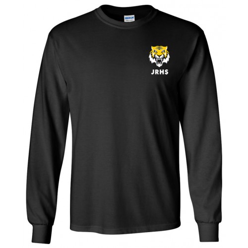JRHS2112- Black Long Sleeve T-shirt  with  tiger print logo