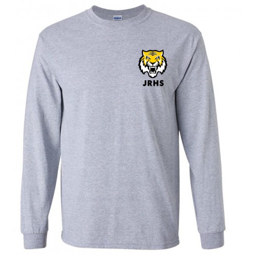 JRHS2102- Grey Long Sleeve Crew Neck  with tiger printed logo