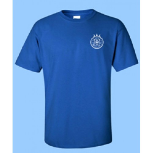 CAV1212 - Royal Blue Short Sleeve Printed Crew Neck-with Cavelier logo
