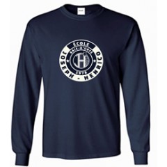 JH4060 Navy Long Sleeve T-shirt with school logo