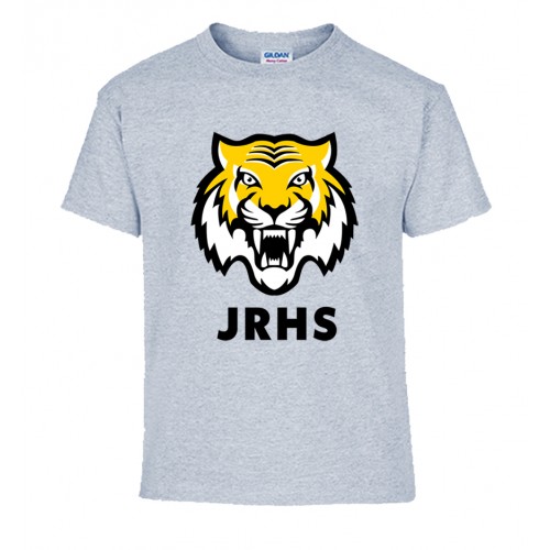 JRHS1012 -Heather Grey T-shirt-  Tiger Print 