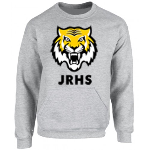 JRHS4214 Grey Printed Sweatshirt with Kangaroo Pockets
