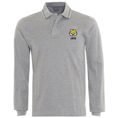 JRHS3009 - Grey  Piqué Long Sleeve Polo