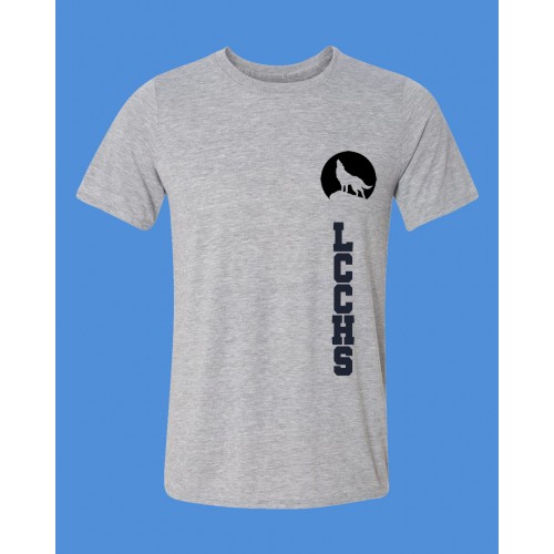 LHS1012 - Heather Grey Short Sleeve Printed Crew Neck for Phys. Ed.