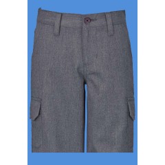 LHS1016 - UNISEX Woven Twill Grey Bermuda Short with Cargo Pockets