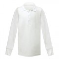 Unisex Pique Polo Long Sleeve White