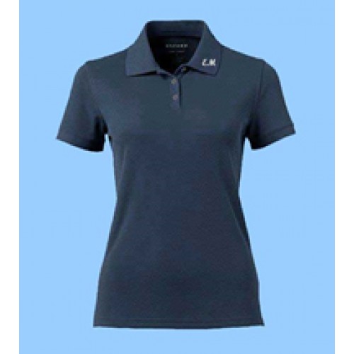 MMM2001 - Ladies Navy  Short Sleeve Lycra Polo with Maimonide Initials on Collar