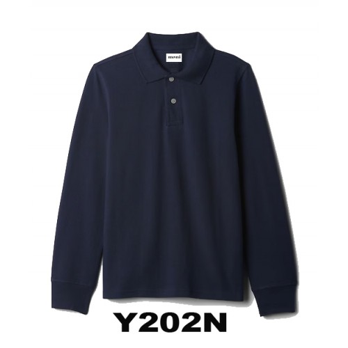 Y202N- NAVY LONG SLEEVE POLO- MONI LABEL 