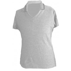 NEC3003- Grey  Fitted Short Sleeve V Neck Polo
