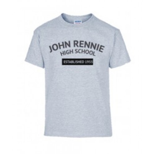 **JRHS7119 Grey  short sleeve T-shirt  ESTABLISHED 1955 PRINT