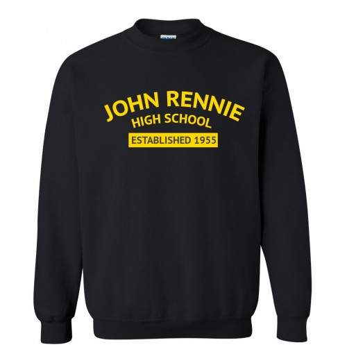 **JRHS6619 Black FLEECE Sweatshirt -ESTABLISHED 1955 No pockets