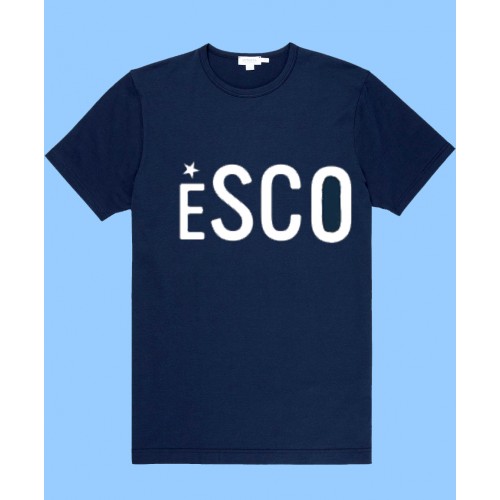 ESCO701 Navy  Short Sleeve T-Shirt with White ESCO print