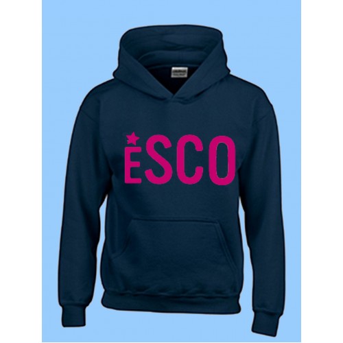 PSCO4092  Kangaroo Fleece Hoodie with  pink ESCO Print 