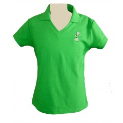 PJ401 Green Short Sleeve V Neck Polo