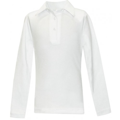 Girls Rib Spandex Polo L/S