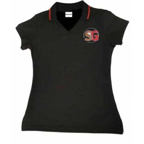SG1001  Tapered Black V neck polo 