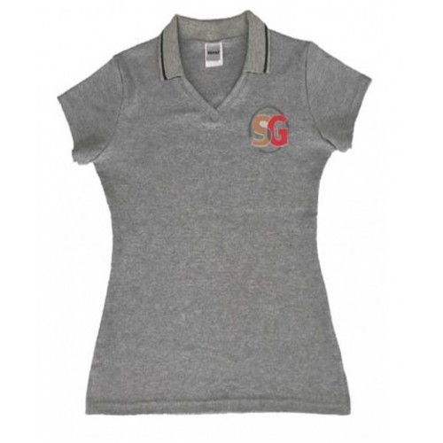 SG1002 - Tapered grey mix  V neck polo 