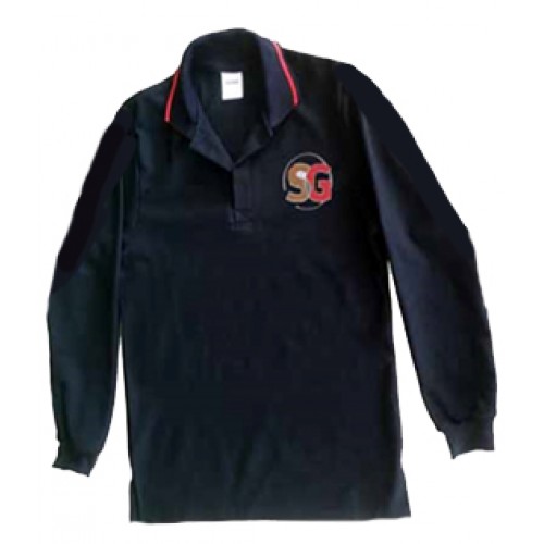 SG1008 -Black  Urban Style Long Sleeve polo