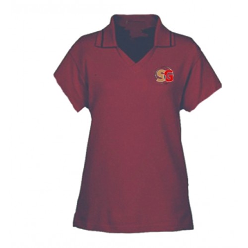 SG3403 - NEW! Tapered burgundy  V neck polo 