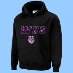  WES1114  Black  Kangaroo Fleece Hoodie