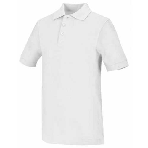 Unisex  Pique Polo Short Sleeve   White 