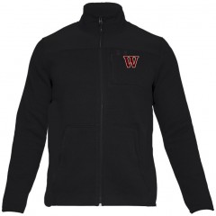 WSW1010- Black Fleece zippered Cardigan with Kangaroo Pocket