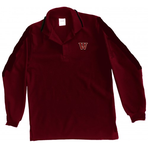 WSW3409 -  Burgundy Long Sleeve Urban Style  Polo