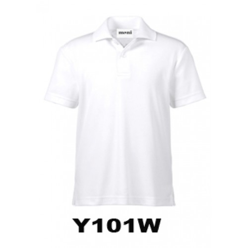 Y101W- WHITE SHORT SLEEVE POLO- MONI LABEL 