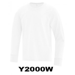 Y2000W - WHITE  LONG  SLEEVE T-SHIRT -IMPORT