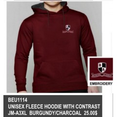 BEU1114 - Kangaroo Burgundy  fleece sweatshirt BEU1114 - Kangaroo Burgundy  fleece sweatshirt