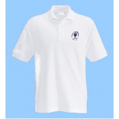 MAI101 - White Short Sleeve Polo with Maimonide Embroidery MAI101 - White Short Sleeve Polo with Maimonide Embroidery