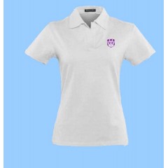 WES2001- WHITE SPANDEX SHORT SLEEVE POLO with embroidered school crest